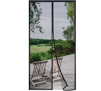 Risareyi Moustiquaire Porte Fenetre 160x195cm, Noir Rideau Moustiquaire Porte Aimantée, Respirantes, Maille Ultra Fine, Anti-moustiques pour Salon, Fermeture Automatique, avec Bande Adhésive
