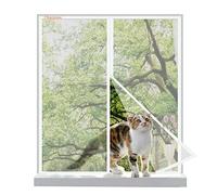 Risareyi Moustiquaire Porte Fenetre 75x95cm, en Fibre de verre Blanc Rideau Moustiquaire Fenetre Aimantée Sans perçage Avec Bande Adhésive, Fermeture Automatique