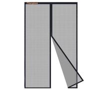Risareyi Moustiquaire Porte Fenetre 90x220cm, en Fibre de Verre Noir Moustiquaire Aimantée Sans Perçage Avec Bande Adhésive, Rideau Magnétique pour Balcon, Fermeture Automatique