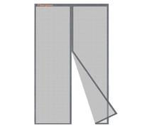Risareyi Moustiquaire Porte Fenetre 90x225cm, en Fibre de Verre Gris Moustiquaire Aimantée Sans Perçage Avec Bande Adhésive, Rideau Magnétique pour Balcon, Fermeture Automatique