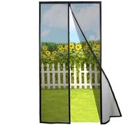Risareyi Moustiquaire Porte Fenetre Magnetique 130x215cm, Noir - Maille Rideau Moustiquaire Aimantée Sans Percage Anti-moustiques, avec Bande Adhésive, Fermeture Automatique