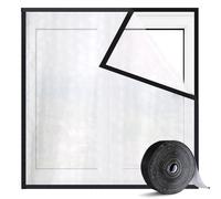 Risareyi Rideau Thermique Isolant Fenetre Anti Froid, 45x70cm, Noir Translucide EVA Film Épaissir, Coupe-vent, Imperméable, Sans Percage, Ourlet Complet, Incoupable