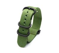 Risdany Bracelet de montre de sport en nylon de qualité militaire, 18-24 mm de large, avec une boucle noire, accessoire de remplacement.,Vert,24 mm