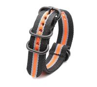 Risdany Bracelet de montre de sport en nylon de qualité militaire, 18-24 mm de large, avec une boucle noire, accessoire de remplacement.,20 mm