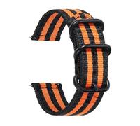 Risdany Bracelet de montre en nylon, 18-24 mm de large, adapté aux bracelets de montre militaires, accessoire de remplacement pour hommes et femmes.,Noir Orange,24 mm