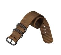Risdany Bracelet de montre en nylon, argent, noir et or, avec boucle à anneau, largeur 18 mm, 20 mm, 22 mm ou 24 mm, accessoire de remplacement,Marron-Noir,18 mm