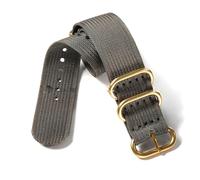 Risdany Bracelet de montre en nylon, argent, noir et or, avec boucle à anneau, largeur 18 mm, 20 mm, 22 mm ou 24 mm, accessoire de remplacement,Gris-Or,20 mm