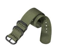 Risdany Bracelet de montre en nylon, argent, noir et or, avec boucle à anneau, largeur 18 mm, 20 mm, 22 mm ou 24 mm, accessoire de remplacement,Vert armée-noir,20 mm