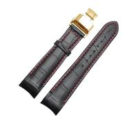 Risdany Bracelet de montre homme en cuir courbé, 20-22 mm, boucle papillon/ardillon au choix, bracelet de rechange, ajustement parfait,20 mm