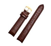 Risdany Bracelet de montre homme en cuir courbé, 20-22 mm, boucle papillon/ardillon au choix, bracelet de rechange, ajustement parfait,21 mm