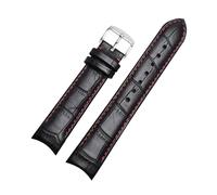 Risdany Bracelet de montre homme en cuir courbé, 20-22 mm, boucle papillon/ardillon au choix, bracelet de rechange, ajustement parfait,20 mm