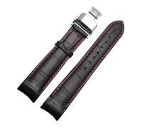 Risdany Bracelet de montre homme en cuir courbé, 20-22 mm, boucle papillon/ardillon au choix, bracelet de rechange, ajustement parfait,20 mm