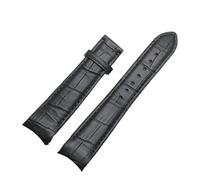 Risdany Bracelet de montre homme en cuir courbé, 20-22 mm, boucle papillon/ardillon au choix, bracelet de rechange, ajustement parfait,21 mm