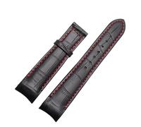 Risdany Bracelet de montre homme en cuir courbé, 20-22 mm, boucle papillon/ardillon au choix, bracelet de rechange, ajustement parfait,22 mm