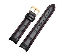 Risdany Bracelet de montre homme en cuir courbé, 20-22 mm, boucle papillon/ardillon au choix, bracelet de rechange, ajustement parfait,21 mm