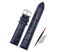 Risdany Bracelet en cuir bleu, 14-23 mm, éclatant et élégant, confortable et respirant, bracelet universel pour homme, pièces de rechange incluses.,14 mm