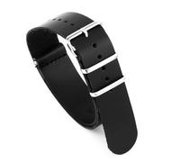 Risdany Bracelet en cuir classique et élégant de 18 à 22 mm, avec une boucle sécurisée en acier inoxydable, durable et adapté à un usage quotidien.,Noir,18 mm