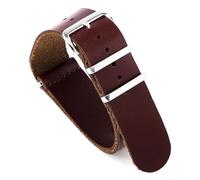 Risdany Bracelet en cuir classique et élégant de 18 à 22 mm, avec une boucle sécurisée en acier inoxydable, durable et adapté à un usage quotidien.,Rouge vin,20 mm