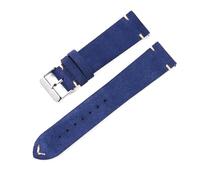 Risdany Bracelet en cuir cousu main double face pour homme, 18-22 mm, style décontracté, confortable à porter, pièces de rechange universelles,Bleu,22 mm