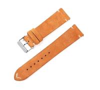 Risdany Bracelet en cuir cousu main double face pour homme, 18-22 mm, style décontracté, confortable à porter, pièces de rechange universelles,Brun clair,22 mm