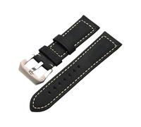 Risdany Bracelet en cuir cousu main pour homme, 22 mm/24 mm, style vintage, construction à double couture, durable, accessoires de rechange,22 mm