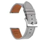 Risdany Bracelet en cuir cousu vintage de 18 à 22 mm avec fonction de dégagement rapide, style élégant et décontracté, adapté à un usage quotidien.,Gris,20 mm