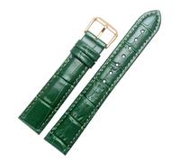 Risdany Bracelet en cuir d'alligator pour homme, 12-22 mm, design texturé élégant, confortable et respirant, pièces de rechange incluses.,Vert,14 mm