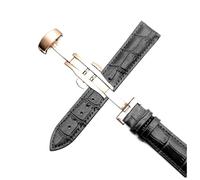 Risdany Bracelet en cuir pour homme, 18-24 mm, avec fermoir papillon, style décontracté chic, pièces de rechange universelles disponibles.,22 mm