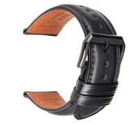 Risdany Bracelet en cuir souple pour homme, 20-24 mm, avec boucle ardillon confortable, style décontracté, adapté à un usage quotidien.,18 mm