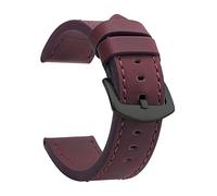 Risdany Bracelet en cuir vintage de 18 à 24 mm avec boucle en acier inoxydable, modèle unisexe, idéal pour un usage quotidien confortable.,18 mm