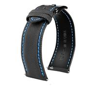 Risdany Bracelet hybride en nylon et cuir pour homme, 20-24 mm, avec système de dégagement rapide, décontracté et confortable, idéal au quotidien.,21 mm