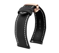 Risdany Bracelet hybride en nylon et cuir pour homme, 20-24 mm, avec système de dégagement rapide, décontracté et confortable, idéal au quotidien.,22 mm