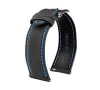 Risdany Bracelet hybride en nylon et cuir pour homme, 20-24 mm, avec système de dégagement rapide, décontracté et confortable, idéal au quotidien.,24 mm