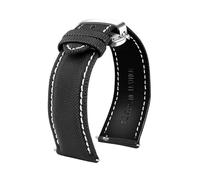 Risdany Bracelet hybride en nylon et cuir pour homme, 20-24 mm, avec système de dégagement rapide, décontracté et confortable, idéal au quotidien.,21 mm