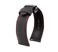 Risdany Bracelet hybride en nylon et cuir pour homme, 20-24 mm, avec système de dégagement rapide, décontracté et confortable, idéal au quotidien.,20 mm