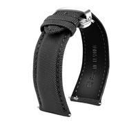 Risdany Bracelet hybride en nylon et cuir pour homme, 20-24 mm, avec système de dégagement rapide, décontracté et confortable, idéal au quotidien.,23 mm