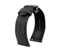 Risdany Bracelet hybride en nylon et cuir pour homme, 20-24 mm, avec système de dégagement rapide, décontracté et confortable, idéal au quotidien.,20 mm