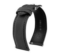 Risdany Bracelet hybride en nylon et cuir pour homme, 20-24 mm, avec système de dégagement rapide, décontracté et confortable, idéal au quotidien.,23 mm