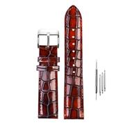 Risdany Bracelet unisexe en cuir, 18-22 mm, boucle ardillon, style tendance et décontracté, classique et durable, pièces de rechange disponibles.,Brun argent,20 mm