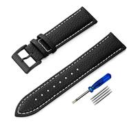 Risdany Bracelet unisexe en cuir de 12 à 24 mm, design élégant et décontracté, confortable et respirant, adapté à un usage quotidien.,22 mm