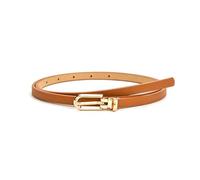Risdany Ceinture réglable en cuir Pu pour femmes, ceinture fine couleur bonbon, noir, rouge, marron,Brun,1X105cm