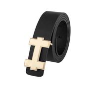 Risdany Ceintures pour femmes, ceintures à boucle dorée pour hommes et femmes, ceintures à boucle en forme de H, accessoires vestimentaires,Brun