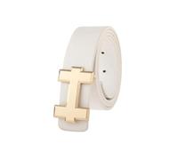 Risdany Ceintures pour femmes, ceintures à boucle dorée pour hommes et femmes, ceintures à boucle en forme de H, accessoires vestimentaires,Ivoire