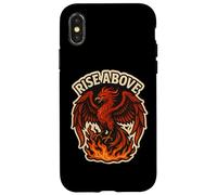 Rise Above Phoenix Rising From Ashes Fire Bird Motivation Coque pour iPhone X/XS
