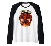Rise Above Phoenix Rising From Ashes Fire Bird Motivation Manche Raglan
