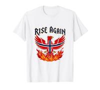 Rise Again Drapeau norvégien Phoenix from Flames Norse Firebird T-Shirt Graphique avec Valeur