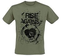 Rise Against Tape Homme T-Shirt Manches Courtes Olive S 100% Coton Regular/Coupe Standard