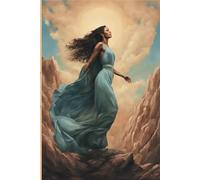 Rise & Align: A 21-Day Guided Journal for Self-Transformation, 6x9 Matte cover: Featuring a woman in a flowing blue dress rising into the sky, the ... freedom, and spiritual alignment