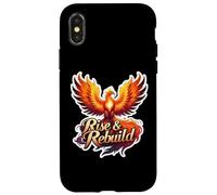 Rise And Rebuild Phoenix Rising Fire Bird Citation de motivation Coque pour iPhone X/XS