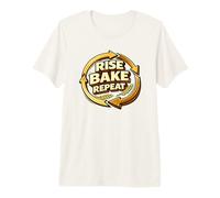Rise Bake Repeat Funny Sourdough Bread Baking Pun Baker T-Shirt Haut de Gamme